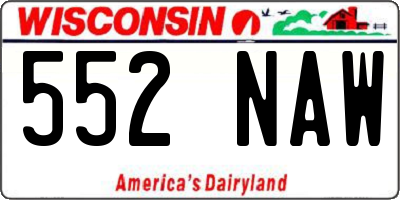 WI license plate 552NAW