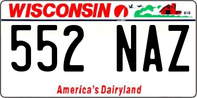 WI license plate 552NAZ