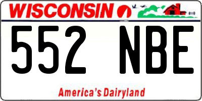 WI license plate 552NBE