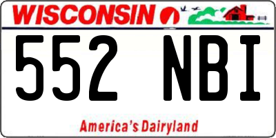 WI license plate 552NBI