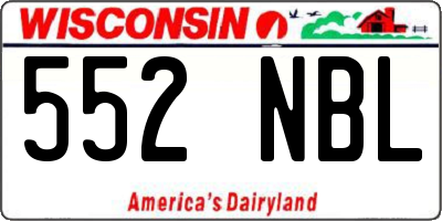 WI license plate 552NBL