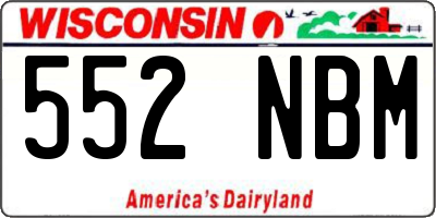 WI license plate 552NBM