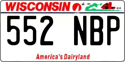WI license plate 552NBP