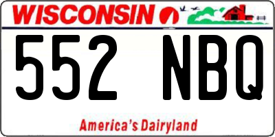 WI license plate 552NBQ