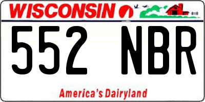 WI license plate 552NBR