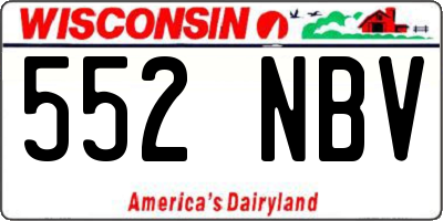 WI license plate 552NBV