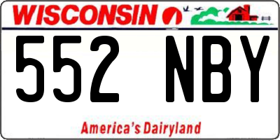 WI license plate 552NBY