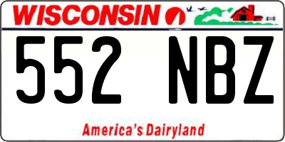 WI license plate 552NBZ