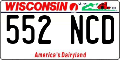 WI license plate 552NCD