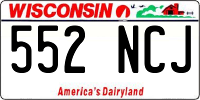 WI license plate 552NCJ