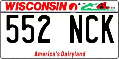 WI license plate 552NCK