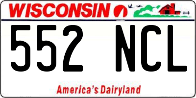WI license plate 552NCL
