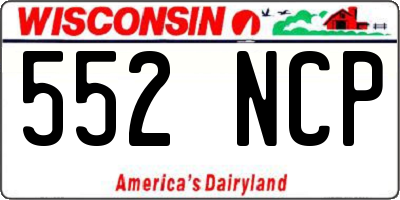 WI license plate 552NCP
