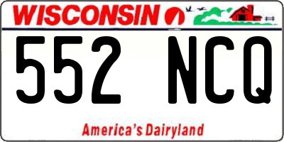 WI license plate 552NCQ
