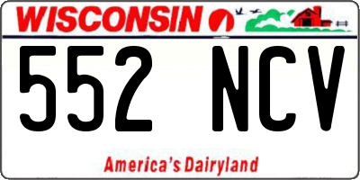 WI license plate 552NCV