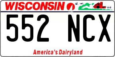 WI license plate 552NCX