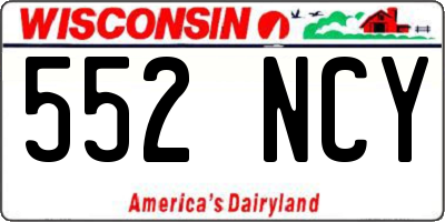 WI license plate 552NCY