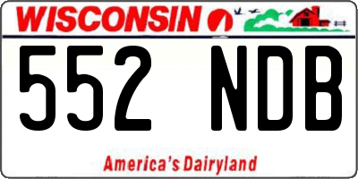 WI license plate 552NDB