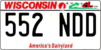 WI license plate 552NDD