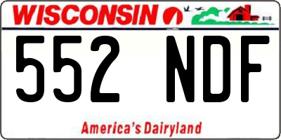 WI license plate 552NDF
