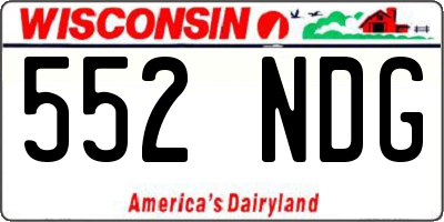 WI license plate 552NDG