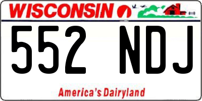 WI license plate 552NDJ