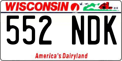 WI license plate 552NDK