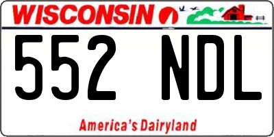 WI license plate 552NDL