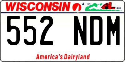 WI license plate 552NDM