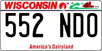 WI license plate 552NDO