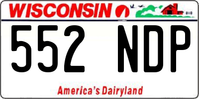 WI license plate 552NDP