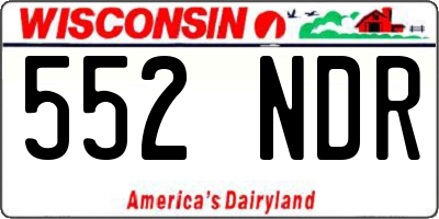 WI license plate 552NDR