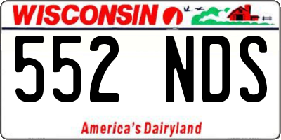 WI license plate 552NDS