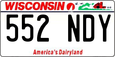 WI license plate 552NDY