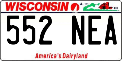 WI license plate 552NEA