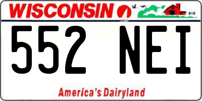 WI license plate 552NEI