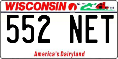 WI license plate 552NET