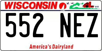 WI license plate 552NEZ