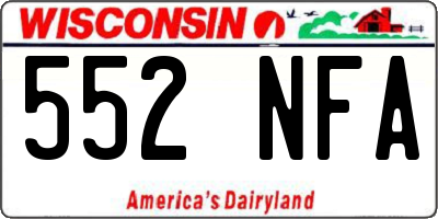 WI license plate 552NFA