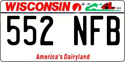 WI license plate 552NFB