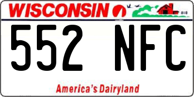 WI license plate 552NFC