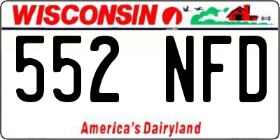 WI license plate 552NFD