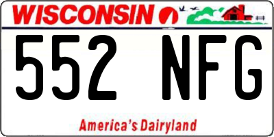 WI license plate 552NFG
