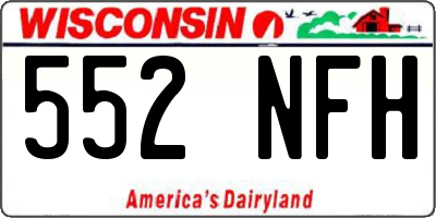 WI license plate 552NFH