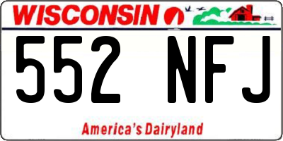 WI license plate 552NFJ