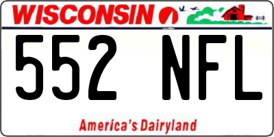 WI license plate 552NFL
