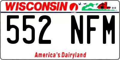 WI license plate 552NFM
