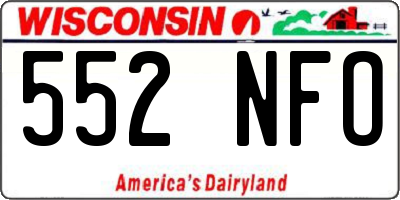 WI license plate 552NFO