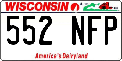 WI license plate 552NFP