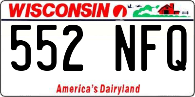 WI license plate 552NFQ